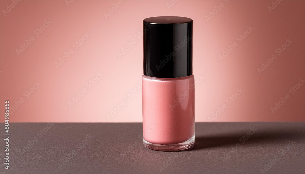 Opaque Pink Blush Bottle Against Gradient Backdrop, Cosmetic Makeup Opaque Pink Blush Bottle Against Gradient Backdrop, Cosmetic Makeup