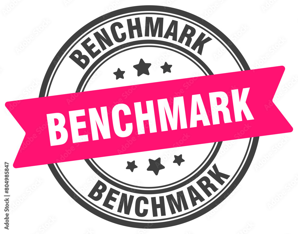benchmark stamp. benchmark label on transparent background. round sign