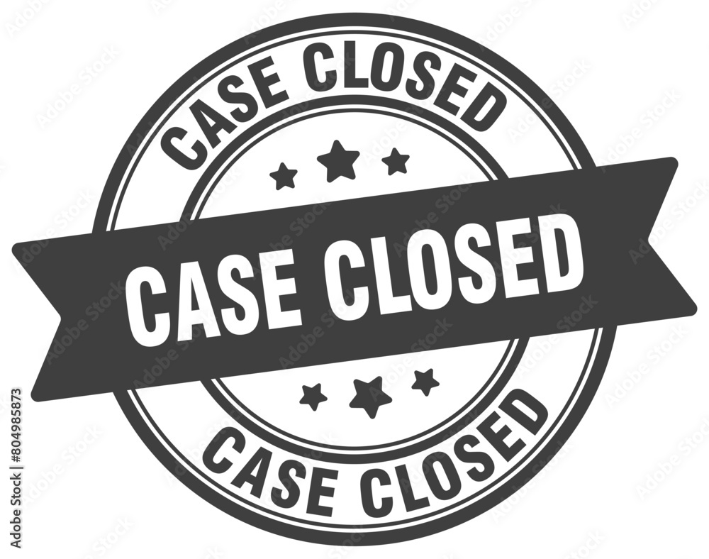 case closed stamp. case closed label on transparent background. round sign