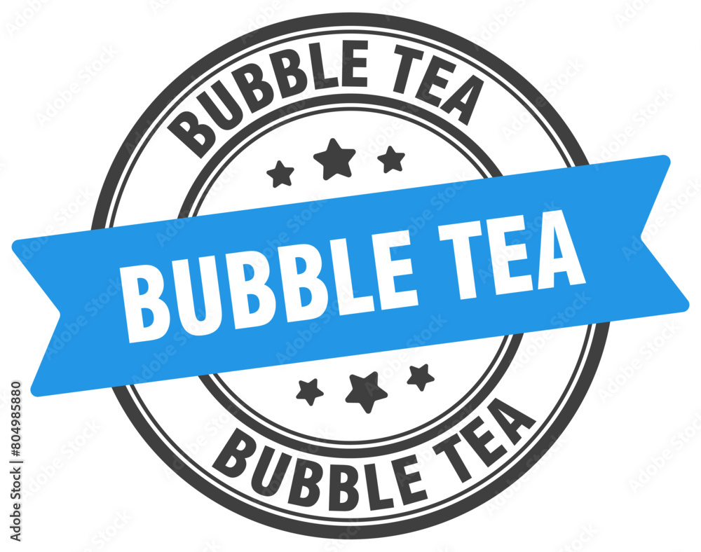 bubble tea stamp. bubble tea label on transparent background. round sign