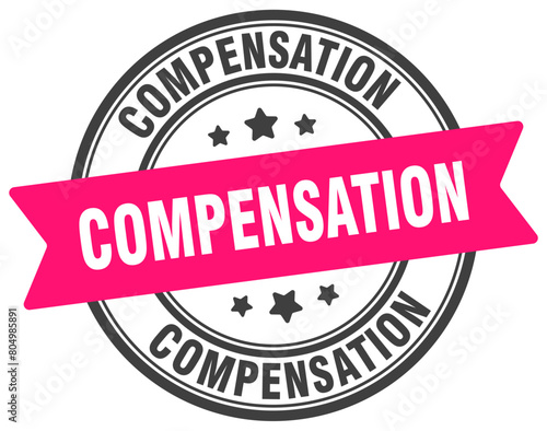 compensation stamp. compensation label on transparent background. round sign