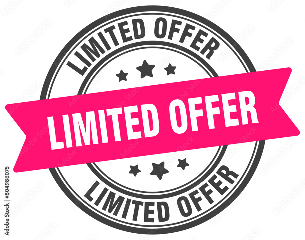 Fototapeta premium limited offer stamp. limited offer label on transparent background. round sign