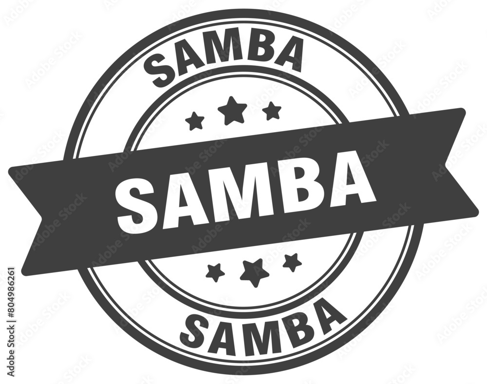 samba stamp. samba label on transparent background. round sign