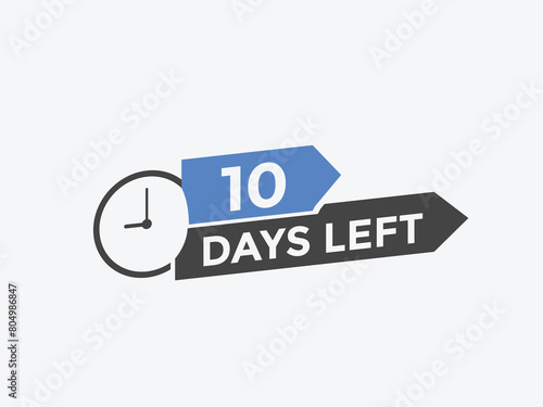 10 days to go countdown template. 10 day Countdown left days banner design. 10 Days left countdown timer
