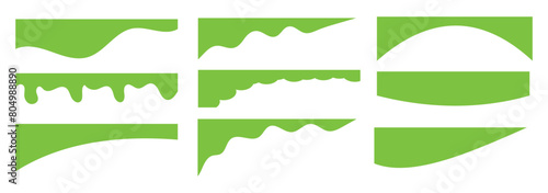 Set of abstract design separator header and border for website and app. Divider shapes top and bottom for web page. Different borders for website, banner, app, poster, white background .