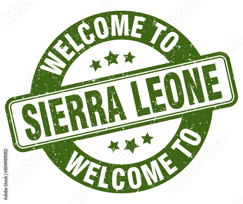 Welcome to Sierra Leone stamp. Sierra Leone round sign photo