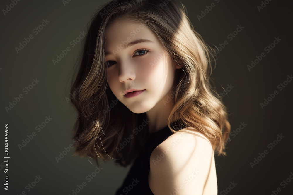 Relaxed and effortless pose of a young adult model Relaxed and effortless pose of a young adult model