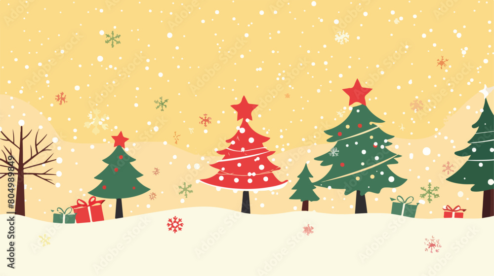 Merry christmas design over yellow background vector