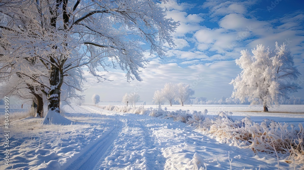 landscape photograph nature. in winter