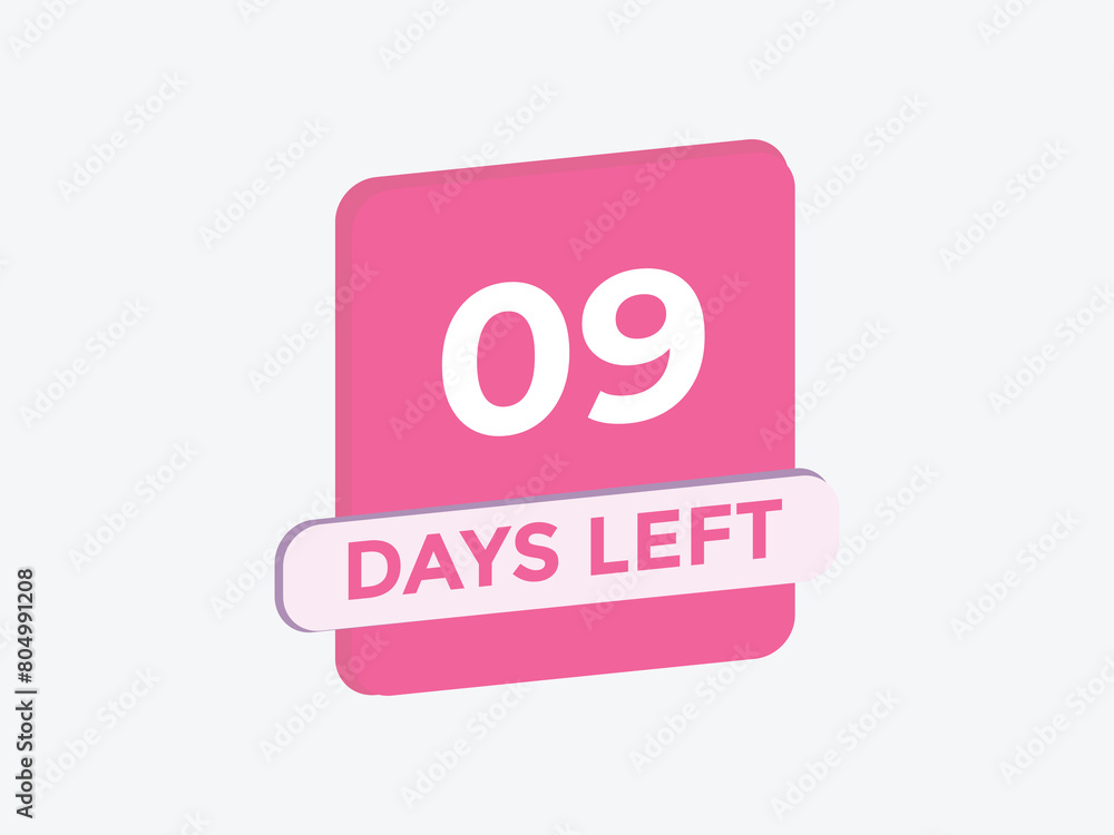 9 days to go countdown template. 9 day Countdown left days banner design. 9 Days left countdown timer
9 days to go countdown template. 9 day Countdown left days banner design. 9 Days left countdown timer