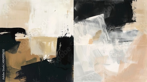 Wallpaper Mural Abstract japandi and scandinavian style print soft tones and shapes conveying a sense of tranquility and beauty. Great as product design for posters, home interior Torontodigital.ca