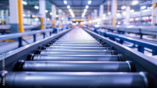 Conveyor belt system in an industrial setting