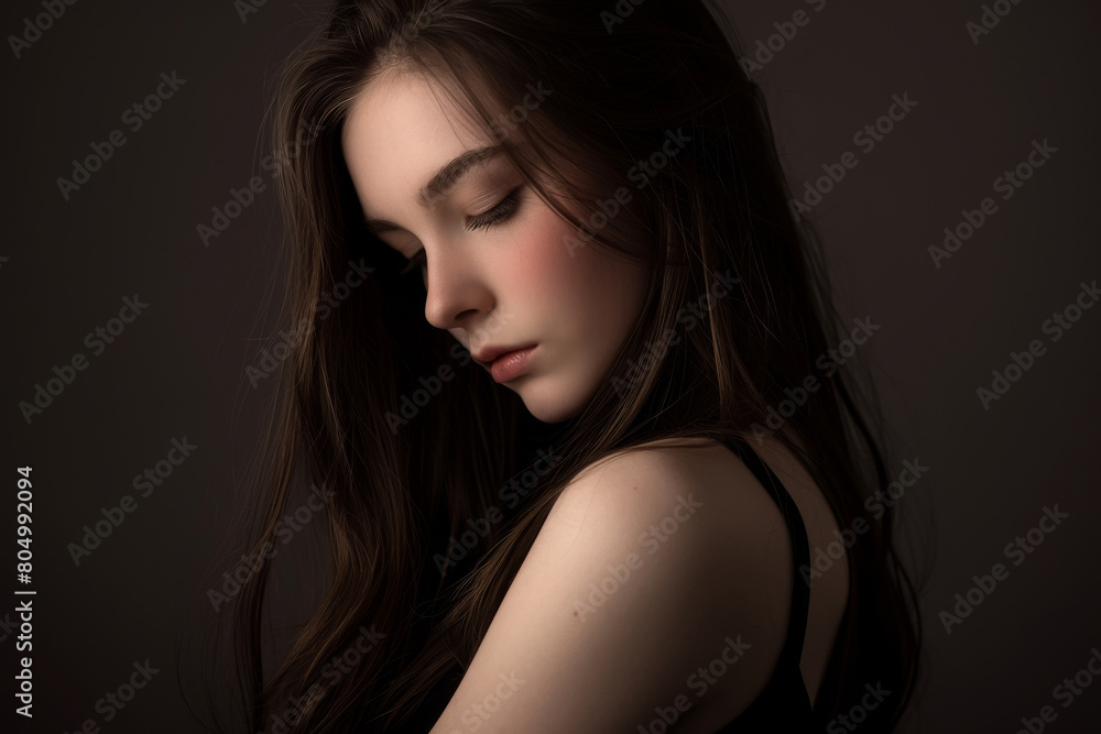 Natural and genuine beauty of a teenage girl in a relaxed pose Natural and genuine beauty of a teenage girl in a relaxed pose