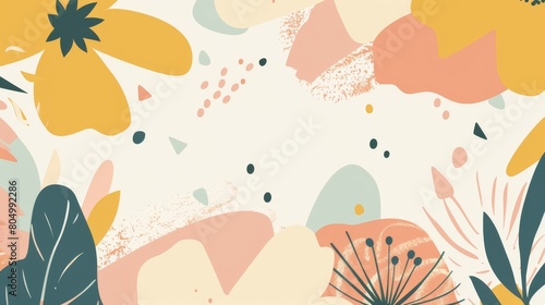 Abstract japandi and scandinavian style print soft tones and shapes conveying a sense of tranquility and beauty. Great as product design for posters  home interior