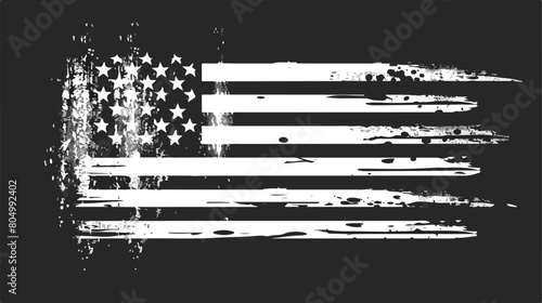 Monochrome silhouette of flag the united states photo