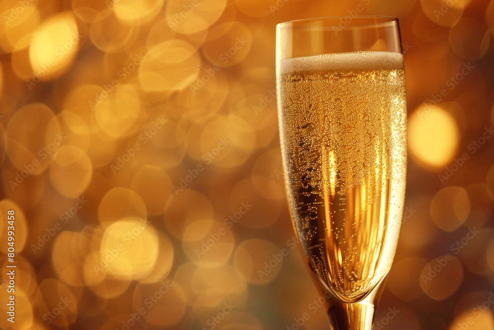 Anniversary celebration closeup on champagne flute Anniversary celebration closeup on champagne flute