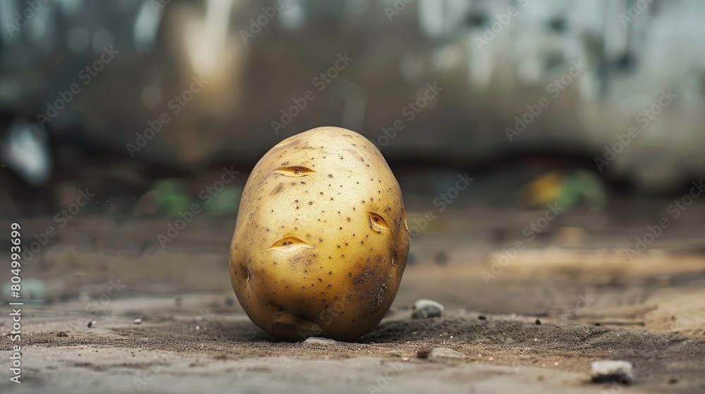 New potato lying on the ground. Selective focus. New potato lying on the ground. Selective focus.