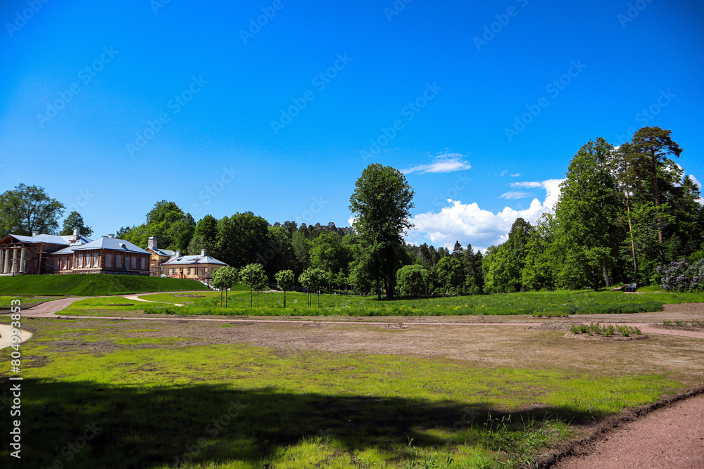 Monrepos Park, recreation in the park, promenade by the lake, natural landscape, tourist recreation in the reserve. Monrepos Park, recreation in the park, promenade by the lake, natural landscape, tourist recreation in the reserve.