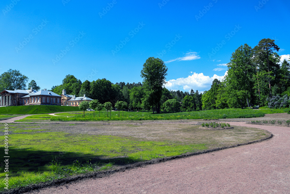 Monrepos Park, recreation in the park, promenade by the lake, natural landscape, tourist recreation in the reserve. Monrepos Park, recreation in the park, promenade by the lake, natural landscape, tourist recreation in the reserve.