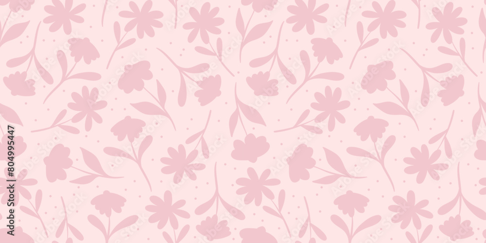 Cute floral background, seamless repeat pattern design, pink wallpaper with flowers Cute floral background, seamless repeat pattern design, pink wallpaper with flowers
