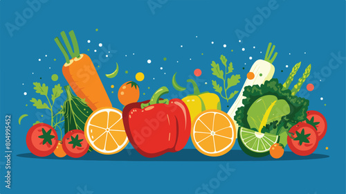 Organic Food design over blue background vector illustration
