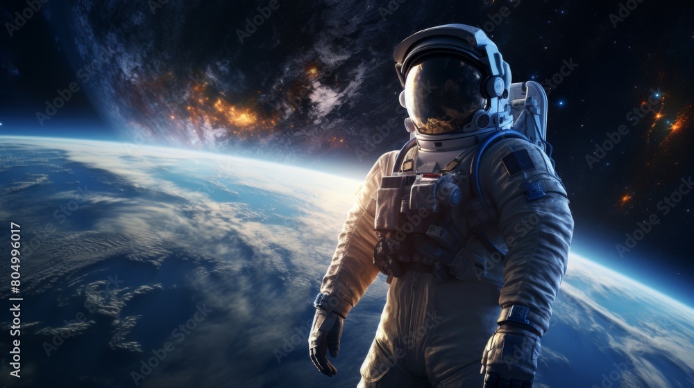 Astronaut exploring in the space. Astronaut exploring in the space.