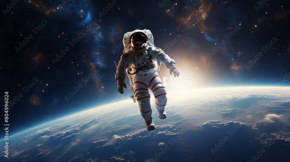 Fototapeta premium Astronaut exploring in the space.