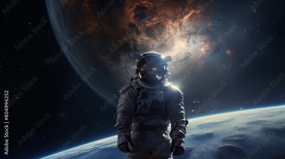 Fototapeta premium Astronaut exploring in the space.
