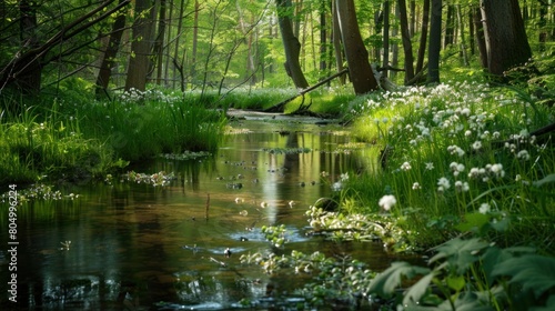 Portrait illustration landscape Spring