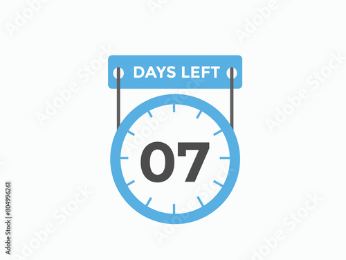 7 days to go countdown template. 7 day Countdown left days banner design. 7 Days left countdown timer
