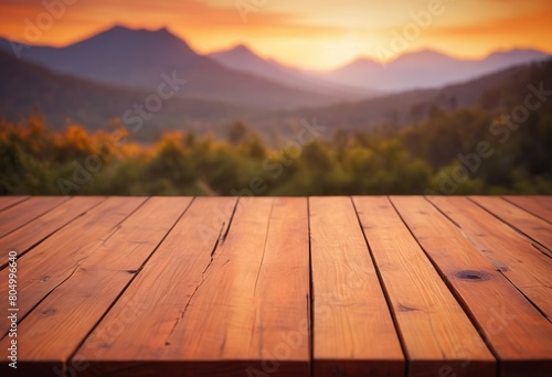wooden table in the field