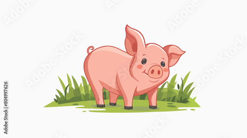 Pig icon. Animal farm and nature theme. Isolated desi