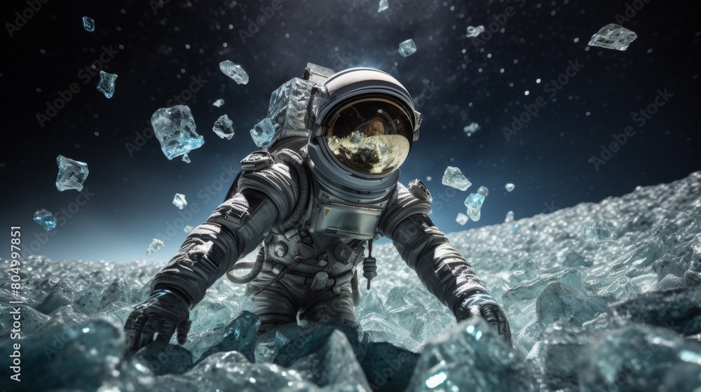 Astronaut exploring in the space. Astronaut exploring in the space.
