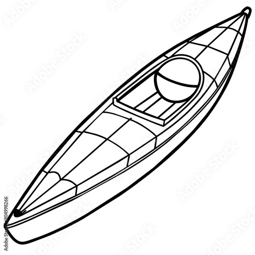 kayak outline illustration digital coloring book page line art drawing