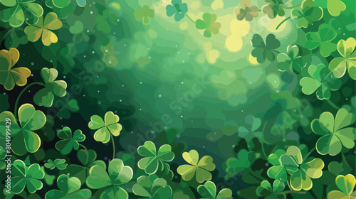 Poster saint patricks day with clover emblem in green
