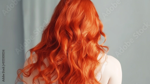 girl with long red curly hair.