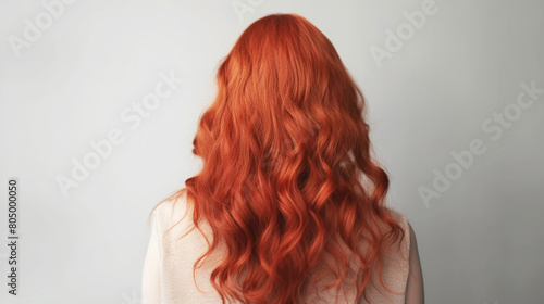 girl with long red curly hair.