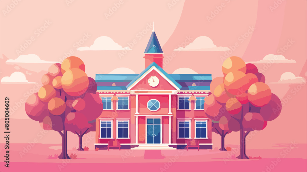 School design over pink background vector illustration