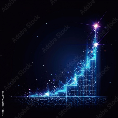 Glowing graph. Abstract background with futuristic technology and digital data communication.technology concept.