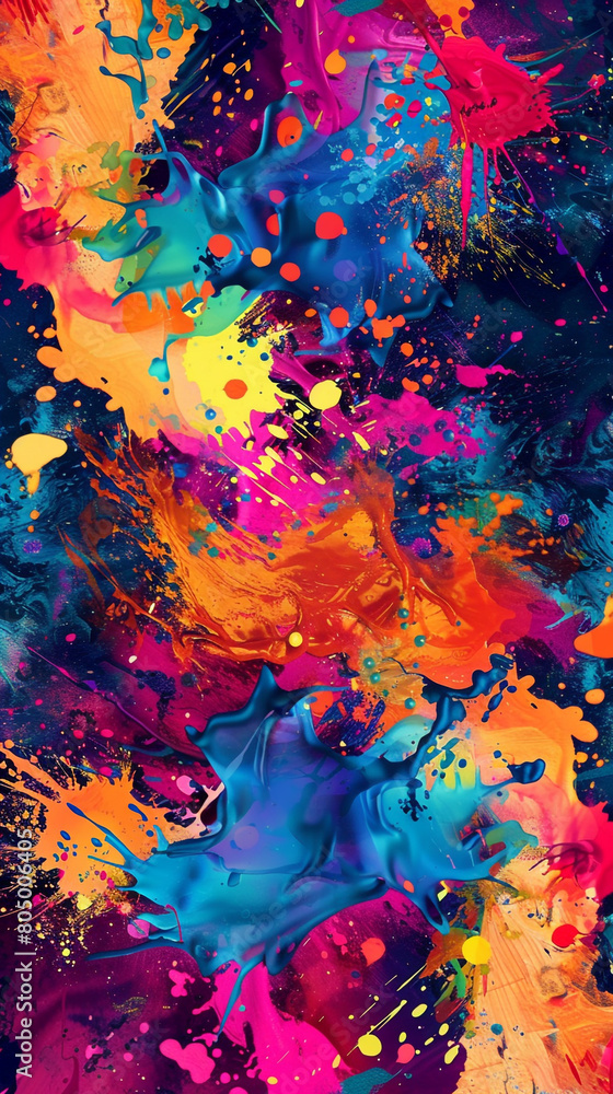 Seamless vivid with color splashes in a abstract pattern