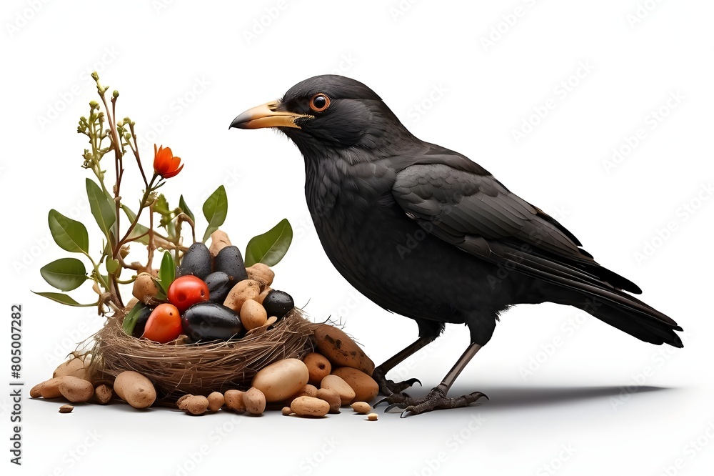 Naklejka premium blackbird on a branch
