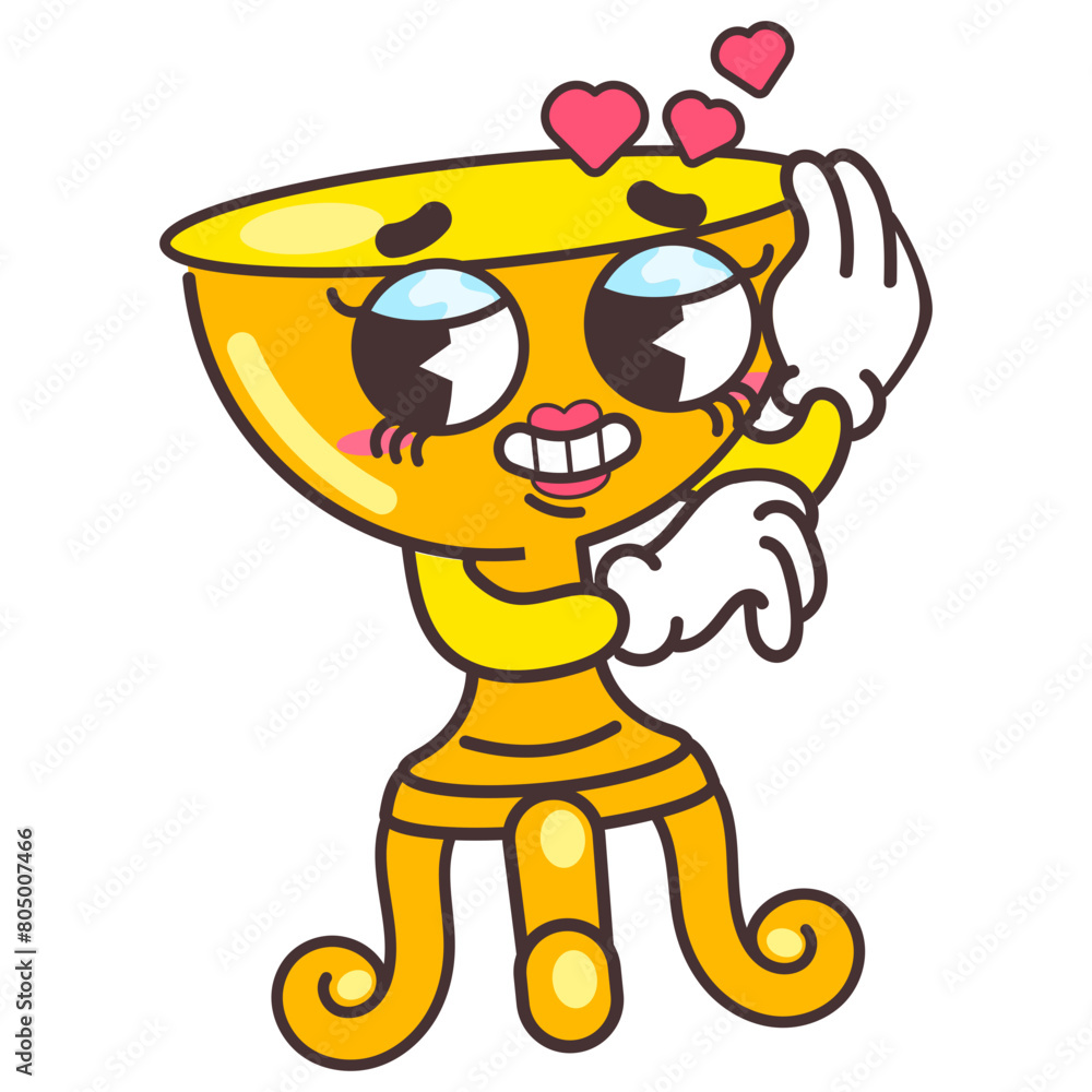 Naklejka premium Retro Cartoon Vector Hand Drawn