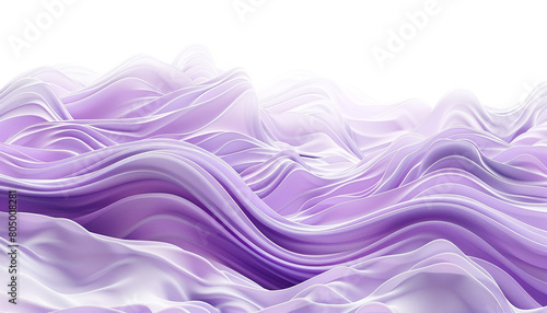 Wallpaper Mural Pale lavender undulating wave pattern, starkly isolated on white, captured in high definition. Torontodigital.ca