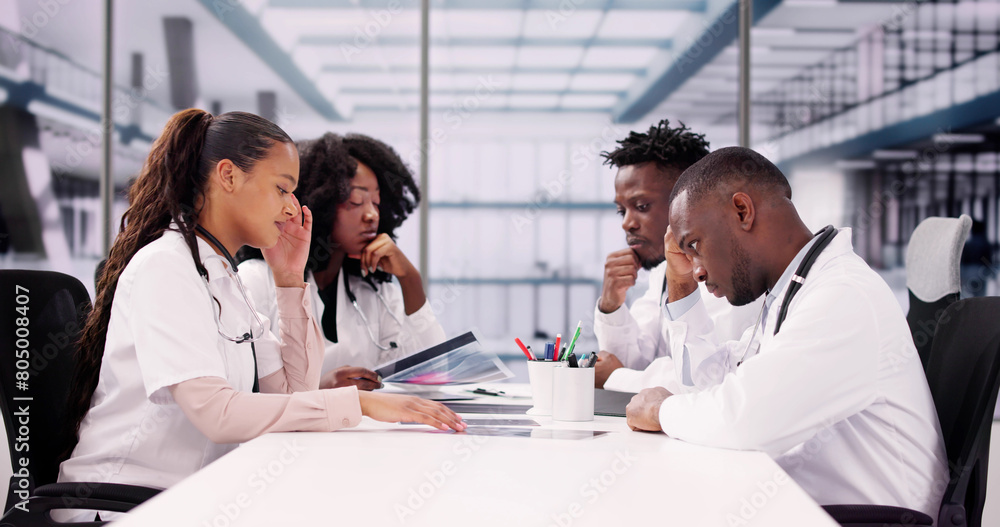 Boring Training Doctor Meeting In Hospital