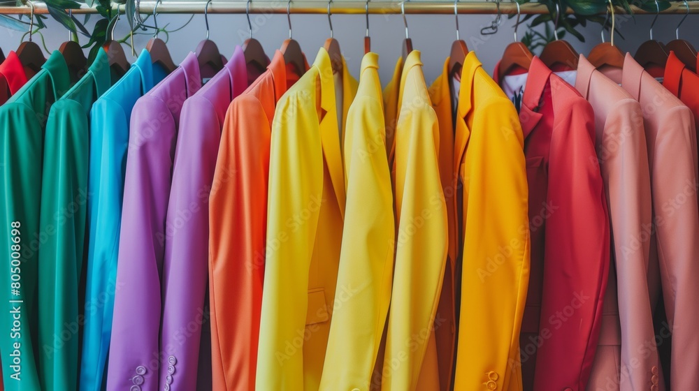 Multi-colored sweat suits women on the hanger