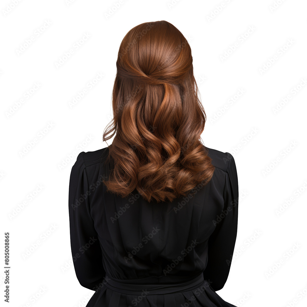 Naklejka premium woman back view isolated on transparent background cutout