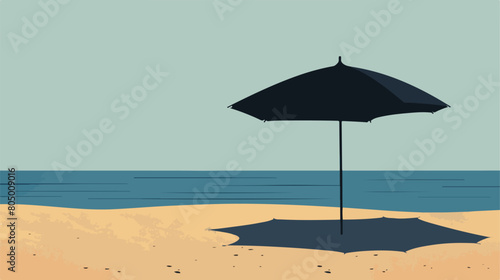 Silhouette of beach umbrella for summer striped vector