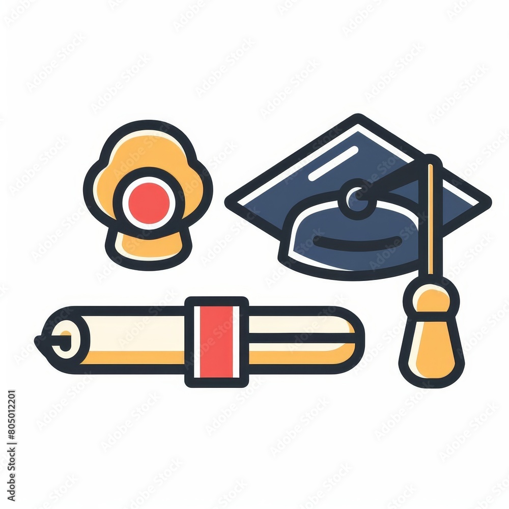 Graduation hat and diploma line icon, outline vector sign, linear style pictogram isolated on white Symbol, logo illustration Editable stroke Pixel perfect Graduation hat and diploma line icon, outline vector sign, linear style pictogram isolated on white Symbol, logo illustration Editable stroke Pixel perfect