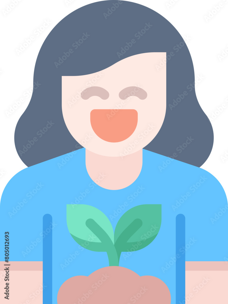 Woman planting icon Woman planting icon