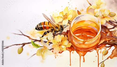  honey suckle water color image photo